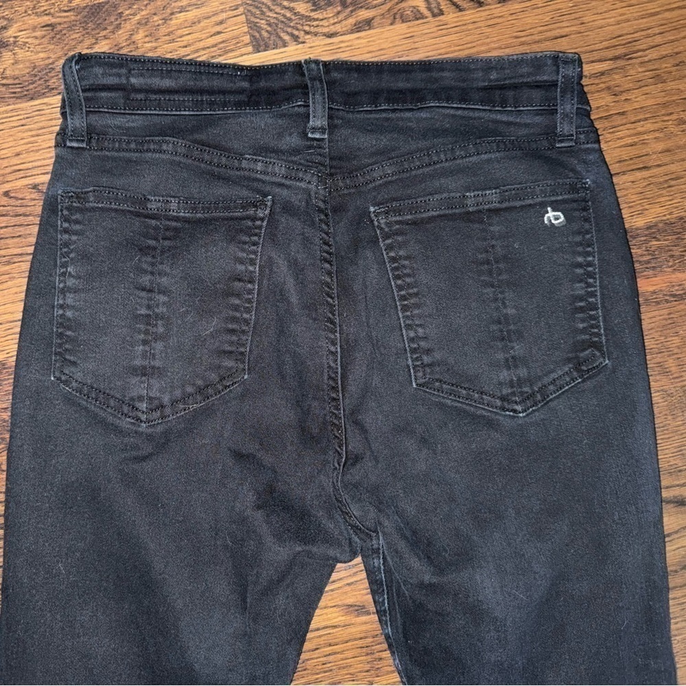 Rag & Bone High Rise Nina Skinny Jeans in No Fade Black - Picture 9 of 12